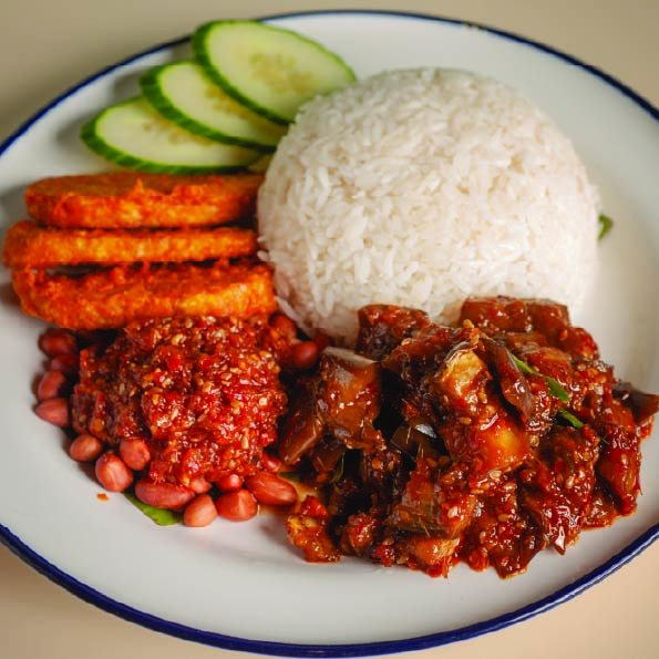 Nasi Lemak Sambal Aubergine (Vg) 🌶️